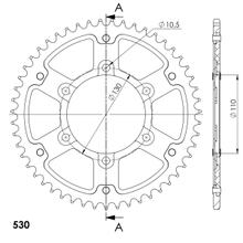 Supersprox Stealth 530 LK 130,0 mm Ø 110 mm 53Z Aluminio/acero plateado con 6 orificios