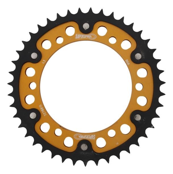 Kettenrad Supersprox Stealth 532 LK 150,0mm Ø 130mm 43Z 6-Loch Aluminium / Stahl gold