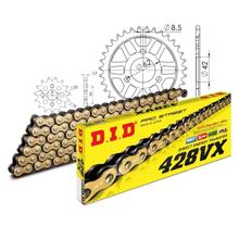 Set di catene DID acciaio 428VX / 90 Senza fine per Dinli DL603 Helix DL601 T-Rex 50 / 100 ccm