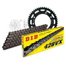 Set di catene DID acciaio 428VX / 124 Serratura a rivetti per Peugeot XPS Supermoto, Malaguti X3M Enduro Motard 50 / 125 ccm