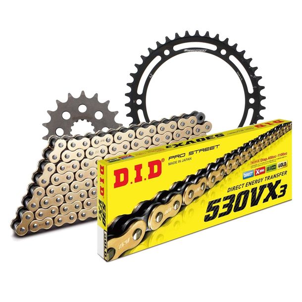 Kettensatz DID Stahl 530VX3 / 106 Endlos für Triumph Speed Triple i 955 / 1050 ccm Bj. 2001 - 2011