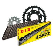Set di catene DID acciaio 428VX / 128 Serratura a rivetti per Honda CBZ F JC23 125 ccm