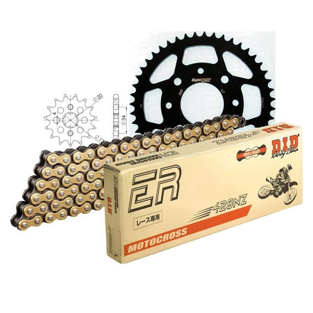 Jeu de chaînes DID acier 428NZ / 118 Serrure à clipser pour Honda XL R 125 ccm Bj. 1979 - 1984