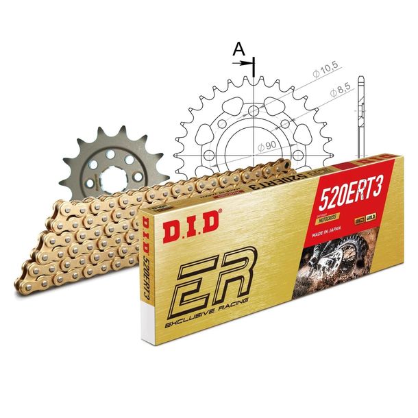 Kettensatz DID Stahl 520ERT2 / 94 Clipschloss für Honda CM C 250 ccm Bj. 1982 - 1983