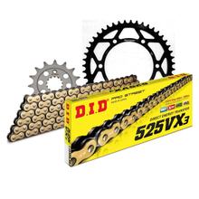 Juego de cadenas DID Acero 525VX3 / 118 Cierre de clip para Honda XL V Transalp 600 / 700 ccm Bj. 1989 - 2015