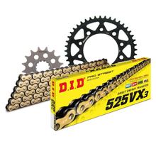 Set di catene DID acciaio 525VX3 / 108 Serratura a rivetti per Honda CBR F 600 ccm Bj. 1999 - 2000