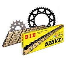 Set di catene DID acciaio 525VX3 / 118 Serratura a rivetti per Honda CBR F CB FA Hornet 600 ccm Bj. 2007 - 2015