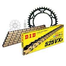 Kit de Corrente DID Aço 525VX3 / 108 Fecho de Rebitar para Honda RVF R 750 ccm Ano. 1994 - 1997