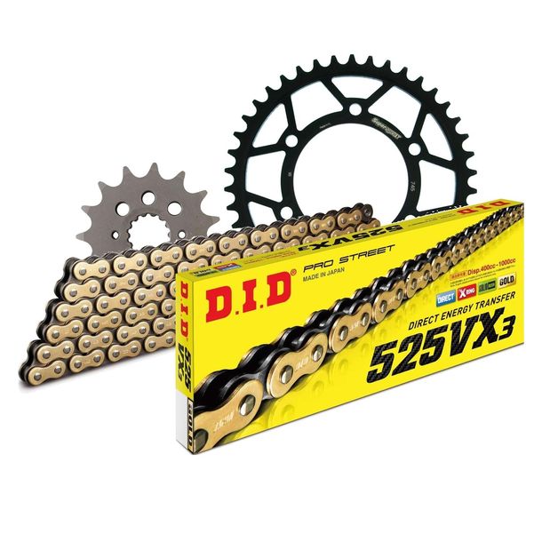Juego de cadenas DID Acero 525VX3 / 102 Cerradura de remache para Ducati ST 2 3 S 944 / 992 ccm Bj. 1997 - 2007