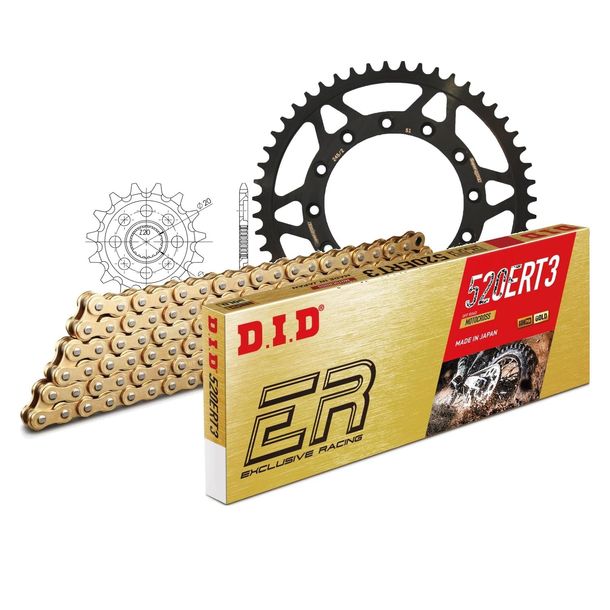 Kettensatz DID Stahl 520ERT2 / 116 Clipschloss für Yamaha YZ F 250 ccm Bj. 2010 - 2015
