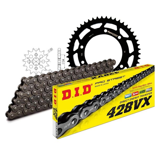 Kettensatz DID Stahl 428VX / 128 Endlos für Yamaha XT R 125 ccm Bj. 2005 - 2015
