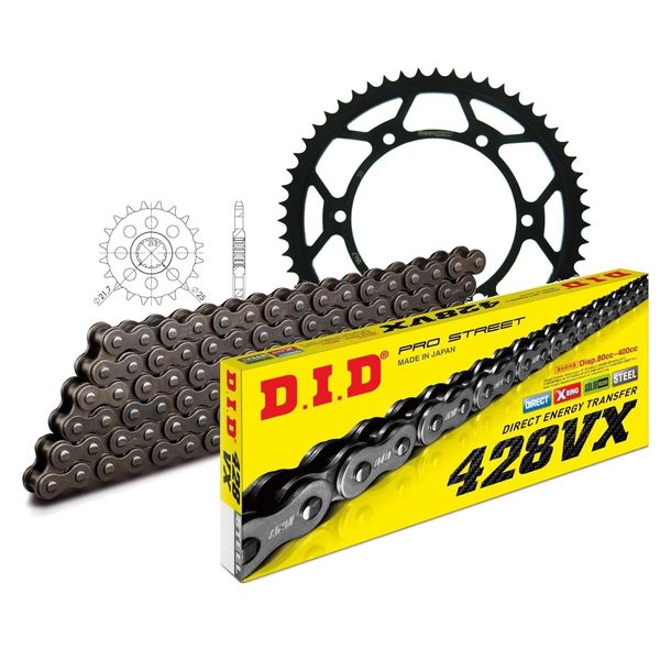 Set di catene DID acciaio 428VX / 130 Senza fine per Yamaha FZR RR 400 ccm Bj. 1990 - 1994