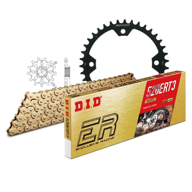 Kettensatz DID Stahl 520ERT2 / 102 Clipschloss für Yamaha YFM R YFM25R 250 ccm