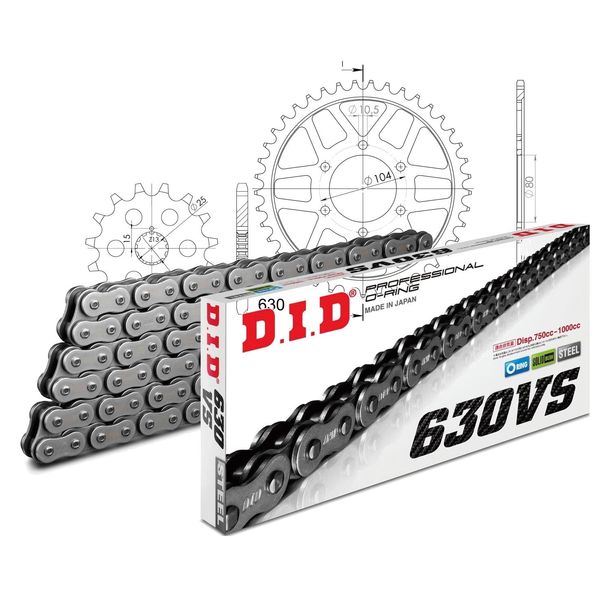 Chain set DID Stahl 630VS / 98 endless for Kawasaki ZX Turbo 750 ccm Bj. 1984 - 1985