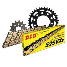 Jeu de chaînes DID acier 525VX3 / 106 Serrure à clipser pour Honda XBR 27 PS 500 ccm Bj. 1985 - 1986