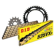Jeu de chaînes DID acier 525VX3 / 110 Serrure à rivet pour Suzuki DR R RS Dakar 650 ccm Bj. 1996 - 2014