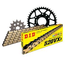 Set di catene DID acciaio 520VX3 / 118 Senza fine per KTM Duke 200 ccm Bj. 2015 - 2017