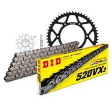 Jeu de chaînes DID acier 520VX3 / 116 Serrure à clipser pour KTM SX-F Racing, Husqvarna FE Husaberg EXC i.e. Sixdays 250 - 505 ccm Bj. 2003 - 2020