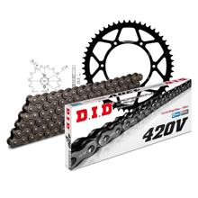 Set di catene DID acciaio 420V / 130 Blocco della clip per Derbi Senda DRD SM Evo 50 ccm Bj. 2009