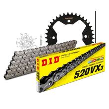 Kit de Corrente DID Aço 520VX3 / 94 Elo Fechamento Rápido para Polaris Predator Troy Lee E LE 500 ccm