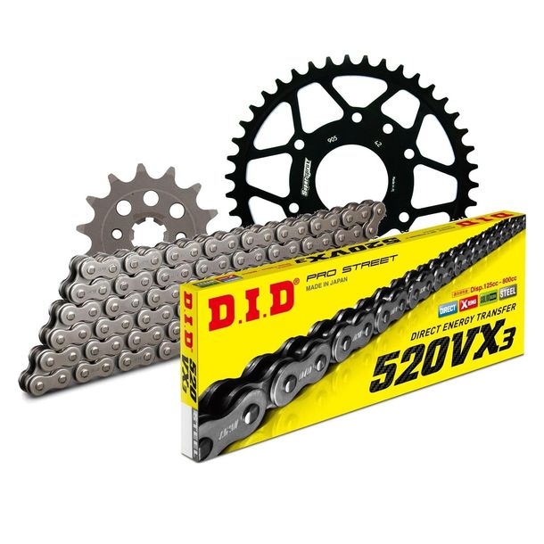 Chain set DID Stahl 520VX3 / 118 endless for KTM Duke 200 ccm Bj. 2015 - 2017
