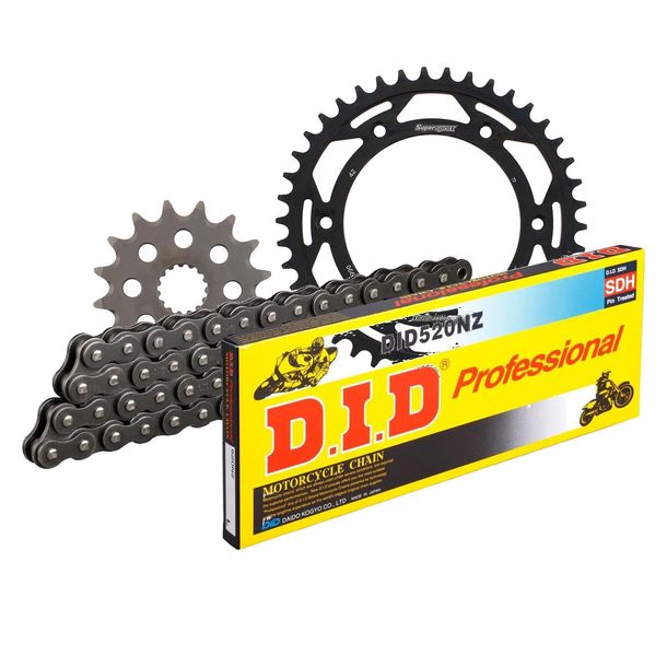 Juego de cadenas DID Acero 520NZ / 118 Cierre de clip para KTM LC4 Adventure R Duke 400 / 640 ccm Bj. 1994 - 2007