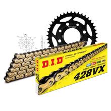 Kit de Corrente DID Aço 428VX / 134 Fecho de Rebitar para Daelim VT VS 125 ccm Ano 1998 - 2002