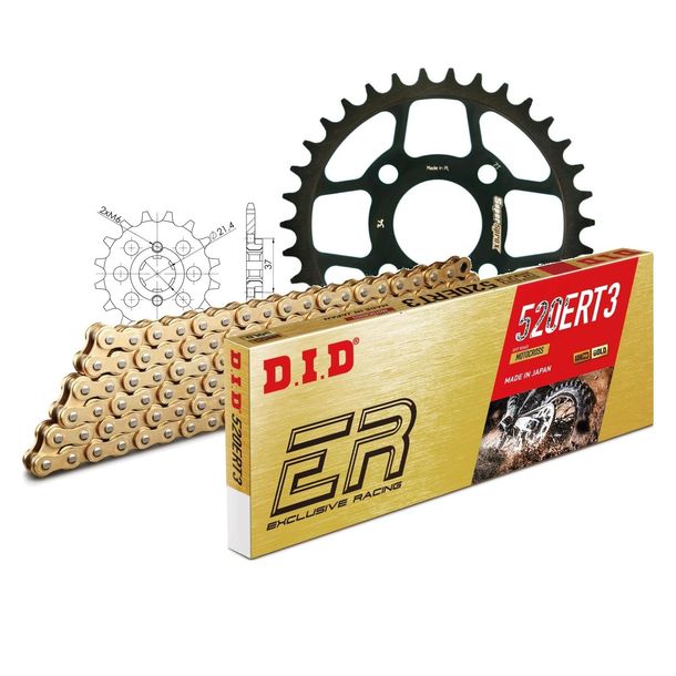 Chain set DID Stahl 520ERT2 / 78 Clip lock for E-ton CXL Challenger EXL ST Yukon 150 ccm