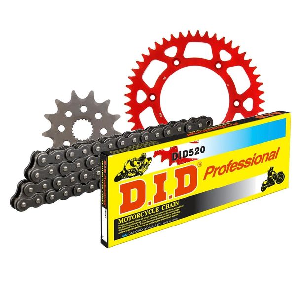 Chain set DID Alu 520 / 116 Clip lock red for HM CRE F 250 ccm Bj. 2003