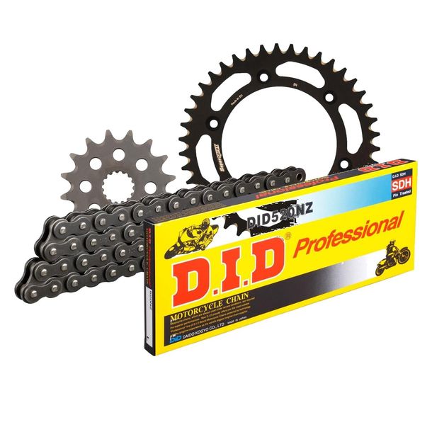 Kettensatz DID Alu 520NZ / 118 Clipschloss schwarz für KTM LC4 Adventure R Duke 400 / 640 ccm Bj. 1994 - 2007