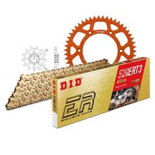 Kettingkit DID Alu 520ERT2 / 118 Clipsluiting oranje voor KTM LC4 EXC EGS SX SC Supermoto 620 cc bouwjaar 1994 - 2002