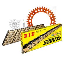 Juego de cadenas DID Aluminio 520VX3 / 118 Sin fin naranja