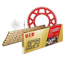 Jeu de chaînes DID Alu 520ERT2 / 116 Serrure à clipser rouge pour Honda CR R 125 ccm Bj. 2004 - 2007