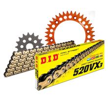 Kettensatz DID Alu 520VX3 / 118 Clipschloss orange für KTM Duke II 620 / 640 ccm Bj. 1995 - 2007