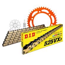 Kit de Corrente DID Alu 525VX3 / 118 Fecho Nietsch orange para KTM LC8 Adventure R S 950 / 990 ccm Ano. 2002 - 2013