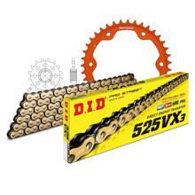 Set di catene DID Alu 525VX3 / 112 Senza fine arancione