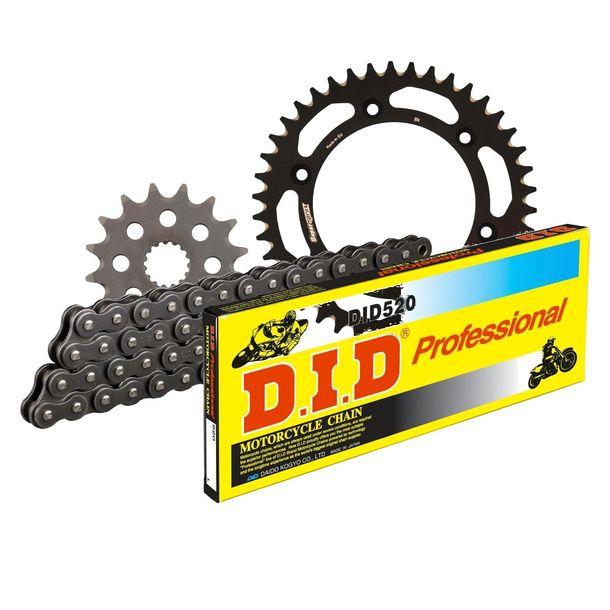 Kettensatz DID Alu 520 / 118 Clipschloss schwarz für KTM LC4 Adventure R Duke 400 / 640 ccm Bj. 1994 - 2007