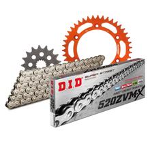 Zestaw łańcuchowy DID Alu 520ZVM-X / 110 z zamkiem nitowanym pomarańczowy do KTM LC4-E Super Moto LC4 SM 640 ccm Rocznik 1999 - 2006