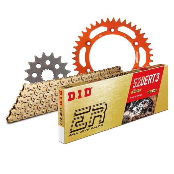 Kettensatz DID Alu 520ERT2 / 110 Clipschloss orange