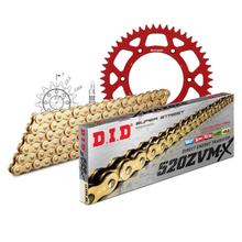 Juego de cadenas DID Aluminio 520ZVM-X / 116 Cerradura de remache rojo para Honda CRF X 250 ccm Bj. 2004 - 2015