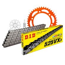 Kettensatz DID Alu 525VX3 / 118 Nietschloss orange für KTM LC8 Adventure R S 950 / 990 ccm Bj. 2002 - 2013