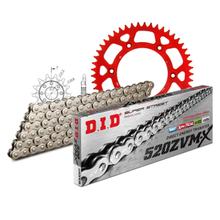 Set di catene DID Alu 520ZVM-X / 114 Serratura a rivetti rosso per Honda CR R 250 ccm Bj. 1994