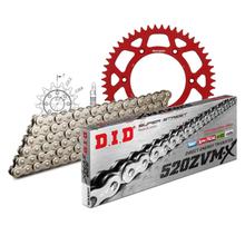 Set di catene DID Alu 520ZVM-X / 114 Senza fine rosso per Honda CRF R, HM CRE F RX CR 250 / 450 ccm Bj. 1995 - 2020
