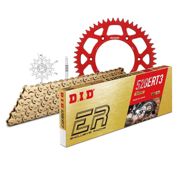 Chain set DID Alu 520ERT2 / 114 Clip lock red