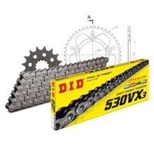 Zestaw łańcucha DID Alu 530VX3 / 120 zamek nitowany czarny
