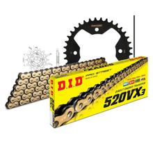 Jeu de chaînes DID acier 520VX3 / 94 Serrure à clipser pour Polaris Predator Troy Lee E LE 500 ccm