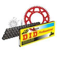 Set di catene DID Alu 520 / 120 Blocco della clip rosso per Honda CRF X 450 ccm Bj. 2005 - 2015