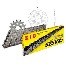 Set di catene DID Alu 525VX3 / 112 Serratura a rivetti nero