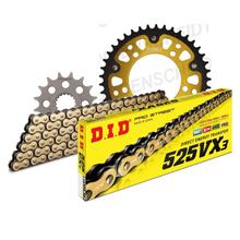 Kit de Corrente DID Stealth 525VX3 / 106 Elo Fechado Ouro para Aprilia RSV Tuono R Mille 1000 ccm Ano 2004 - 2011