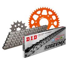Set di catene DID Alu 520ZVM-X / 118 Serratura a rivetti arancione